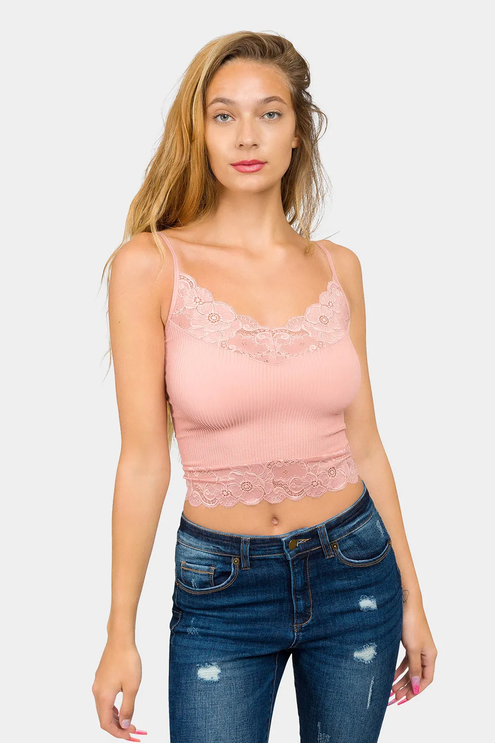 Lace Detail Seamless Cami Top
