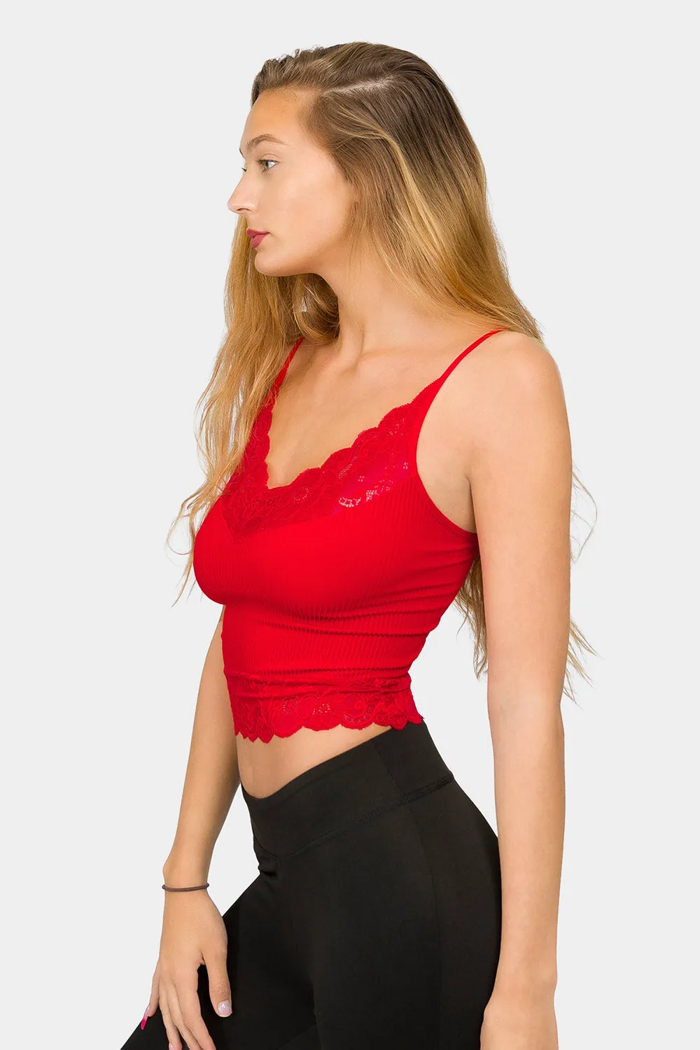 Lace Detail Seamless Cami Top