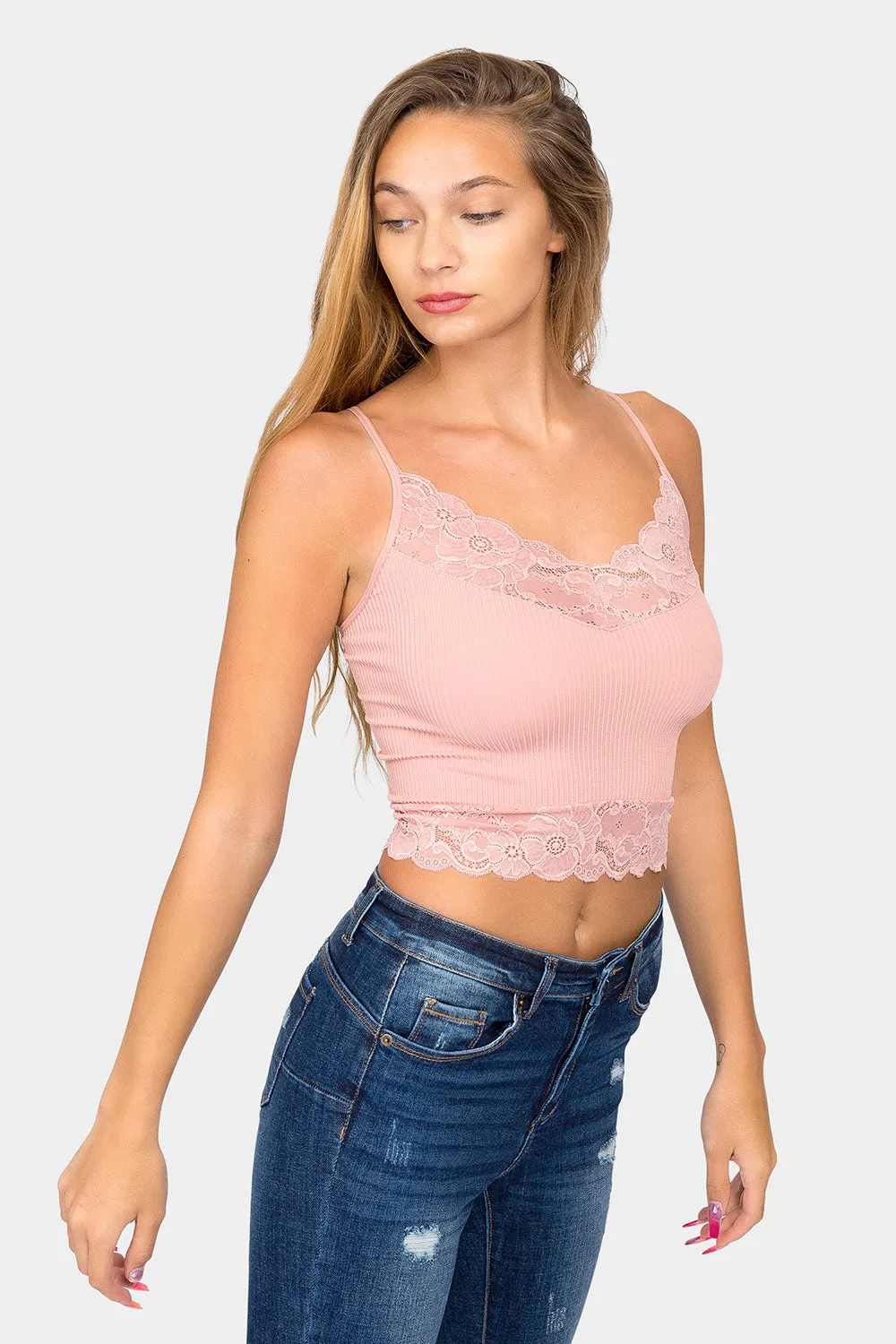 Lace Detail Seamless Cami Top