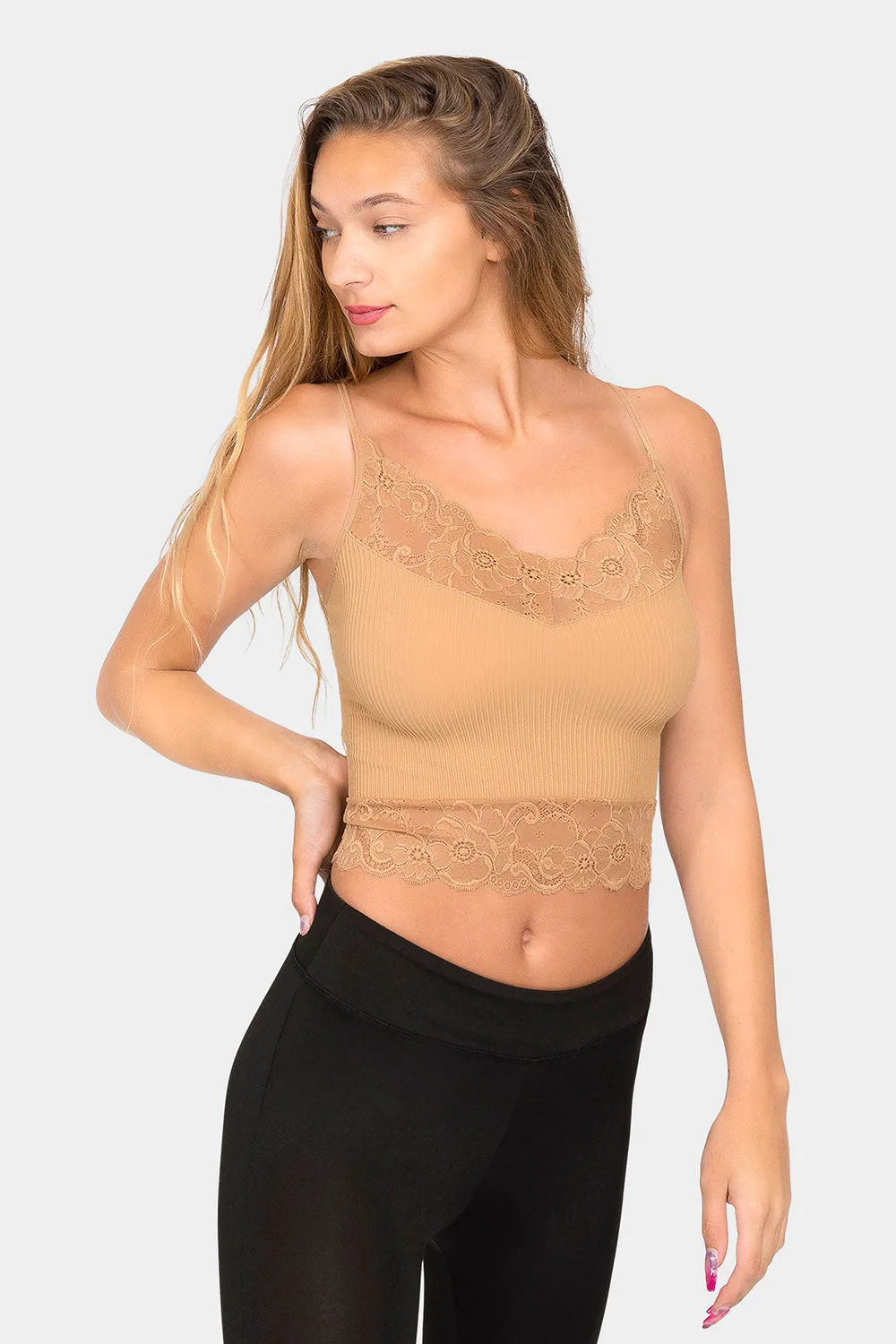 Lace Detail Seamless Cami Top